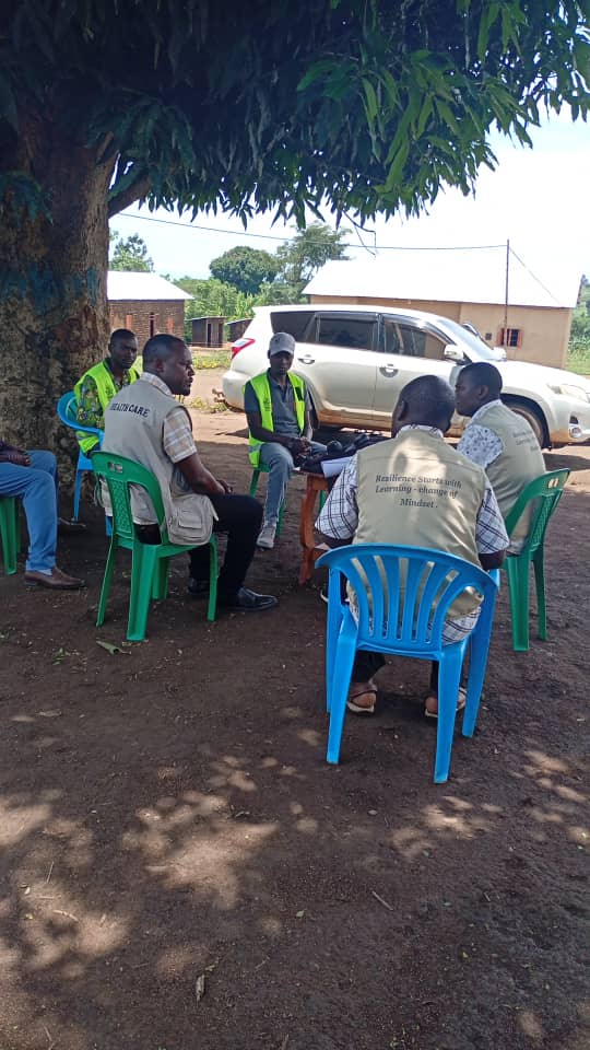 Think Humanity representative visiting IGRAO offices in Kyangwali Refugee Settlement